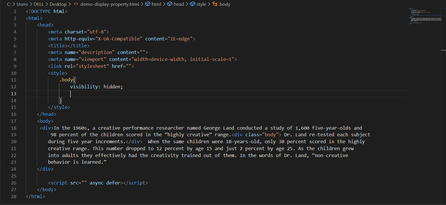 Display Properties in CSS